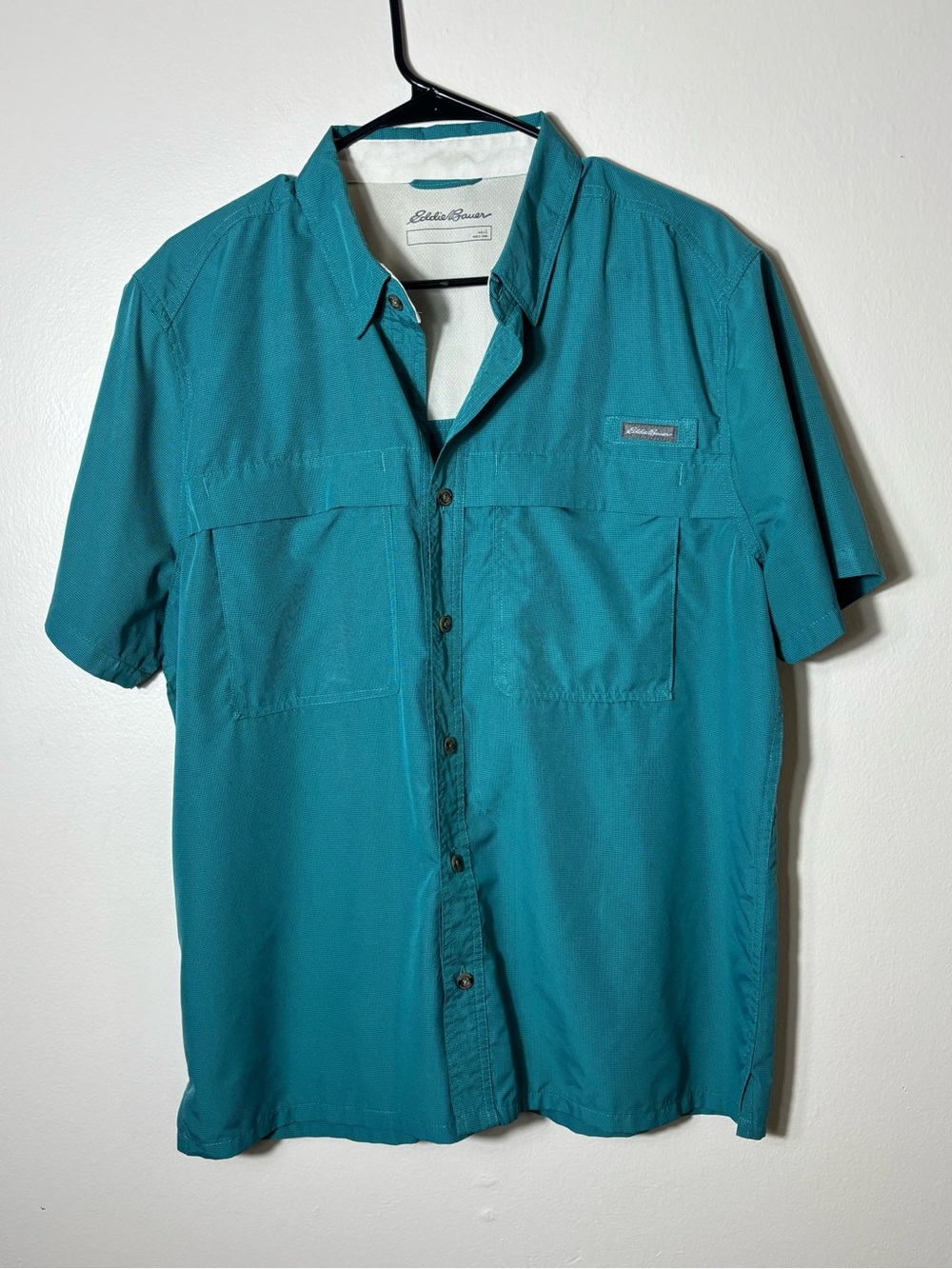 Eddie Bauer Shirt Mens Size L Teal Performance Quick Dry
